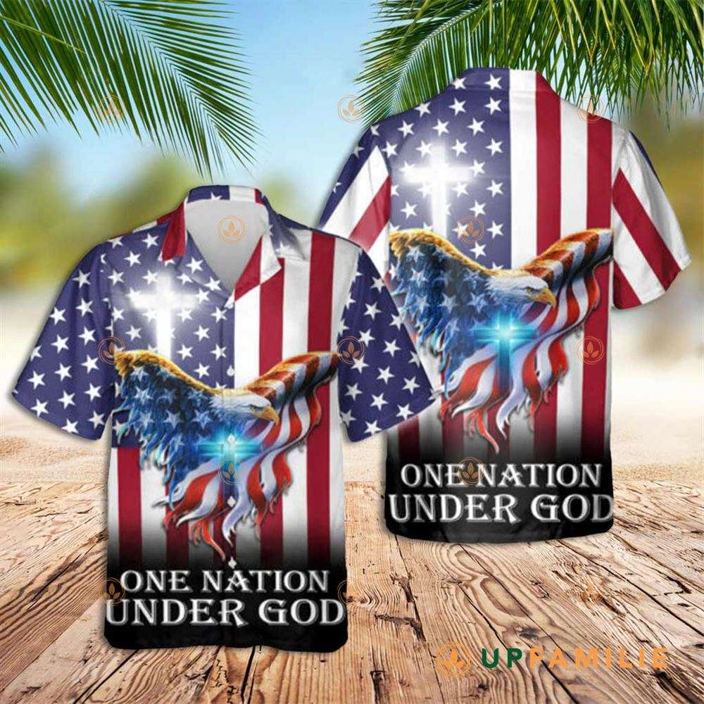 One Nation Under God Hawaiian Shirt American Eagle Best Hawaiian Shirts