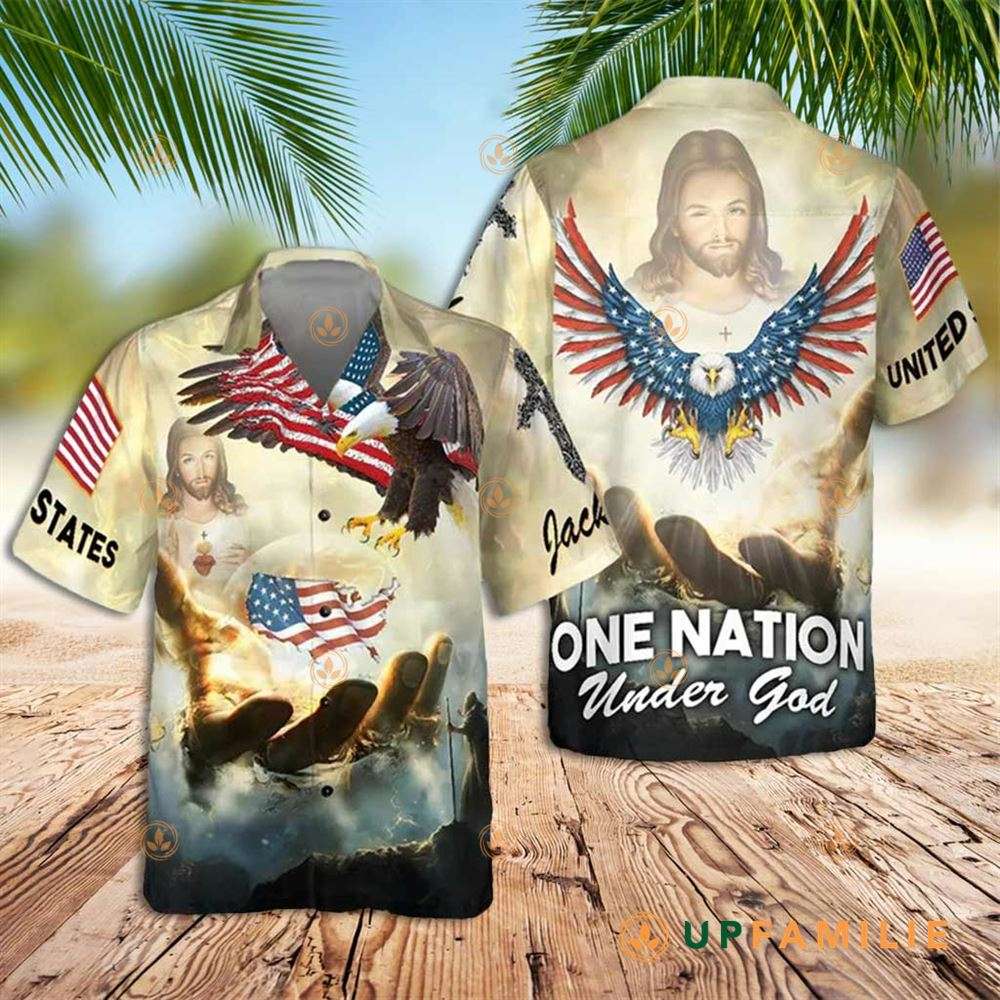 One Nation Under God Hawaiian Shirt American Eagle Christian Best Hawaiian Shirts