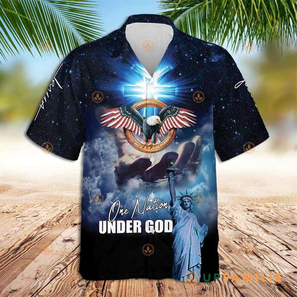 One Nation Under God Hawaiian Shirt Mazing Patriotic Eagle Best Hawaiian Shirts