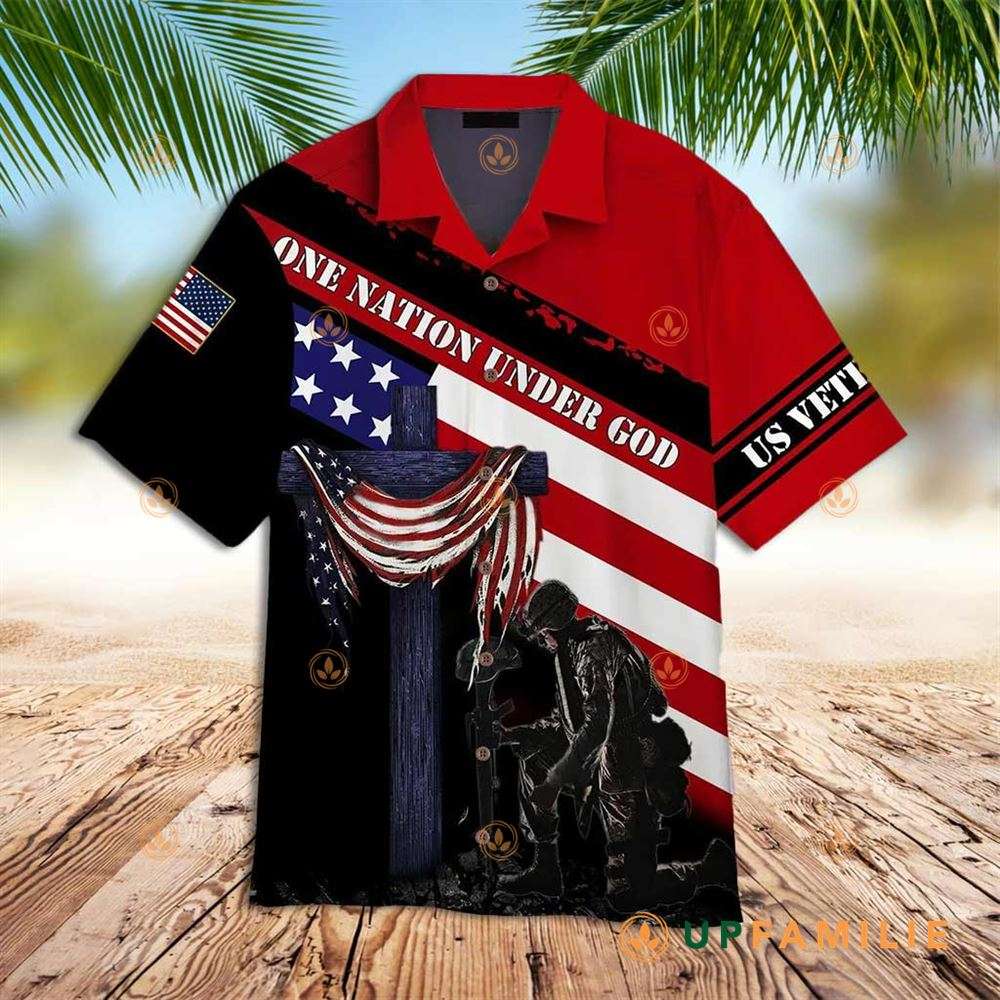 One Nation Under God Hawaiian Shirt Us Veteran Best Hawaiian Shirts