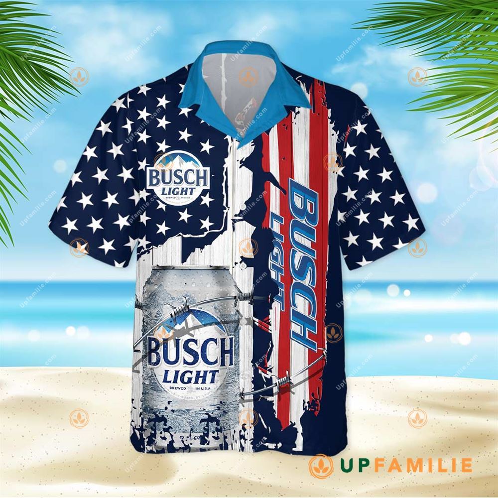 Busch Light Hawaiian Shirt American Flag Unique Busch Hawaiian Shirts
