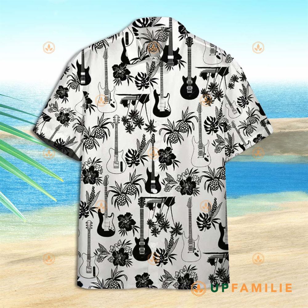 Black And White Hawaiian Shirt Mix Pineapple Tropical Flower Cool Hawaiian Shirts