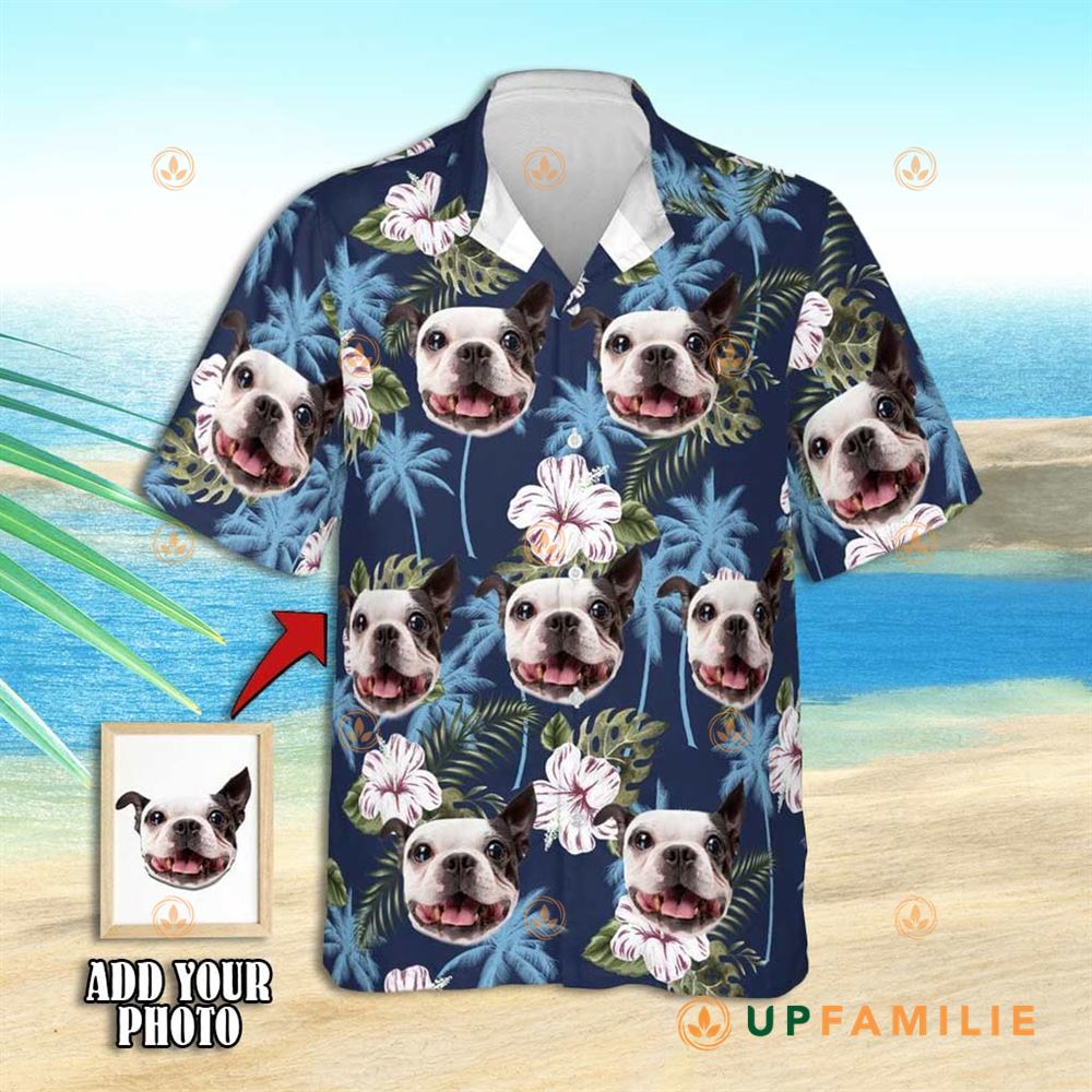 Pet Face Hawaiian Shirt Palm Tree Leaves Best Custom Hawaiian Shirts