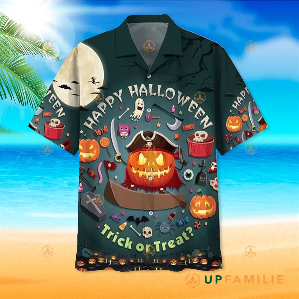 Halloween Hawaiian Shirt Pumpkin Happy Halloween Trick Or Treat Cool Hawaiian Shirts