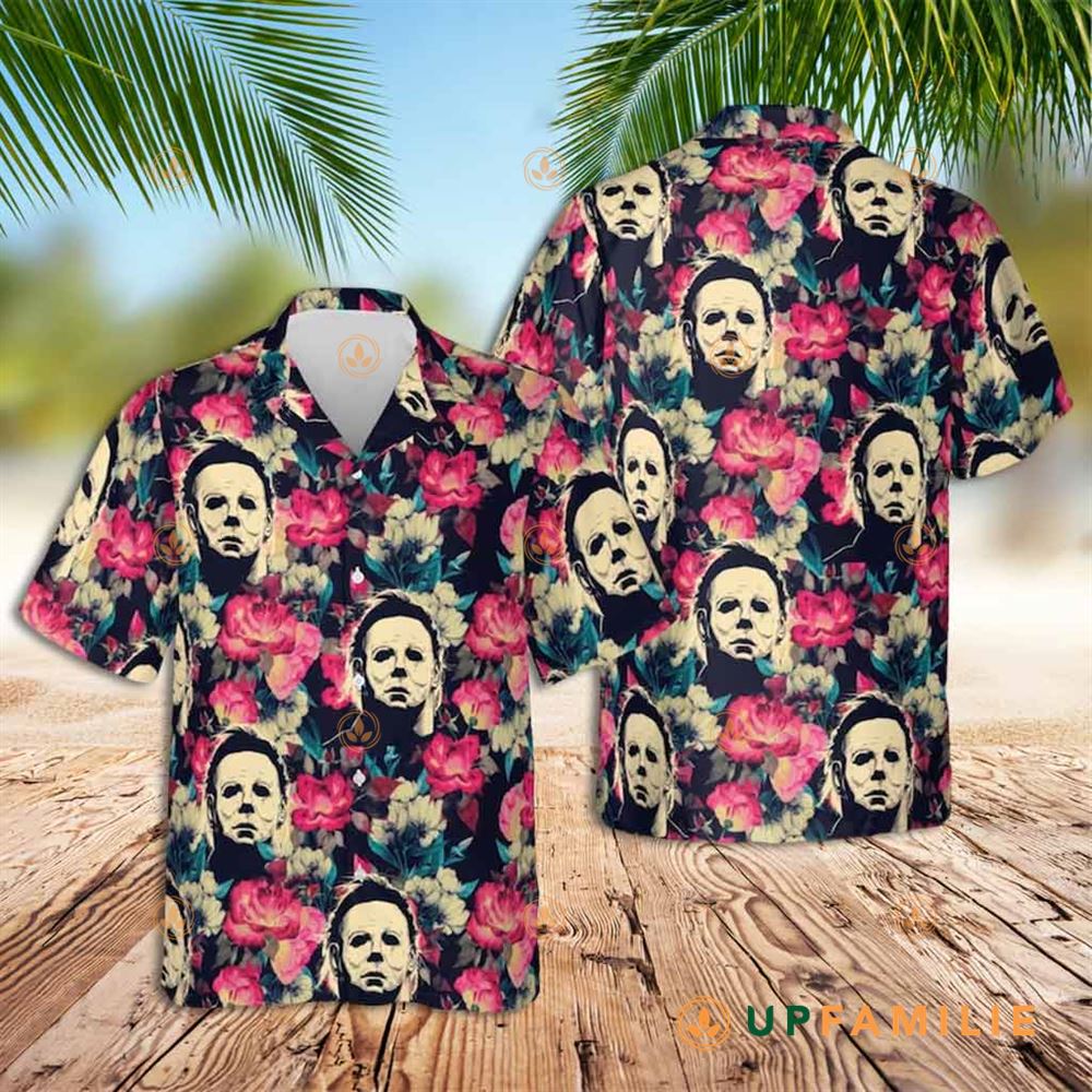 Michael Myers Hawaiian Shirt Roses Floral Michael Myers Summer Horror Best Hawaiian Shirts