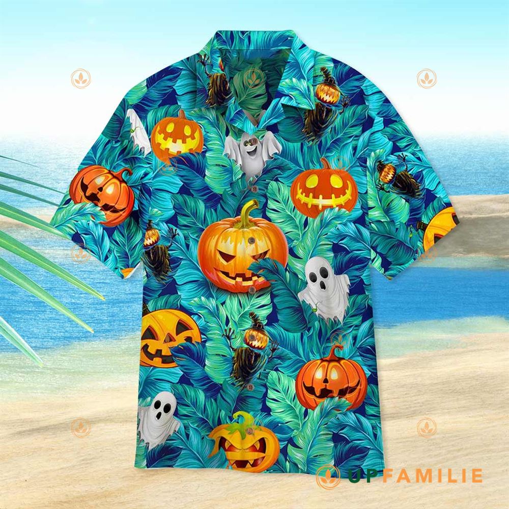 Pumpkin Hawaiian Shirt Tropical Halloween Pumpkin Ghost Devil Best Hawaiian Shirts