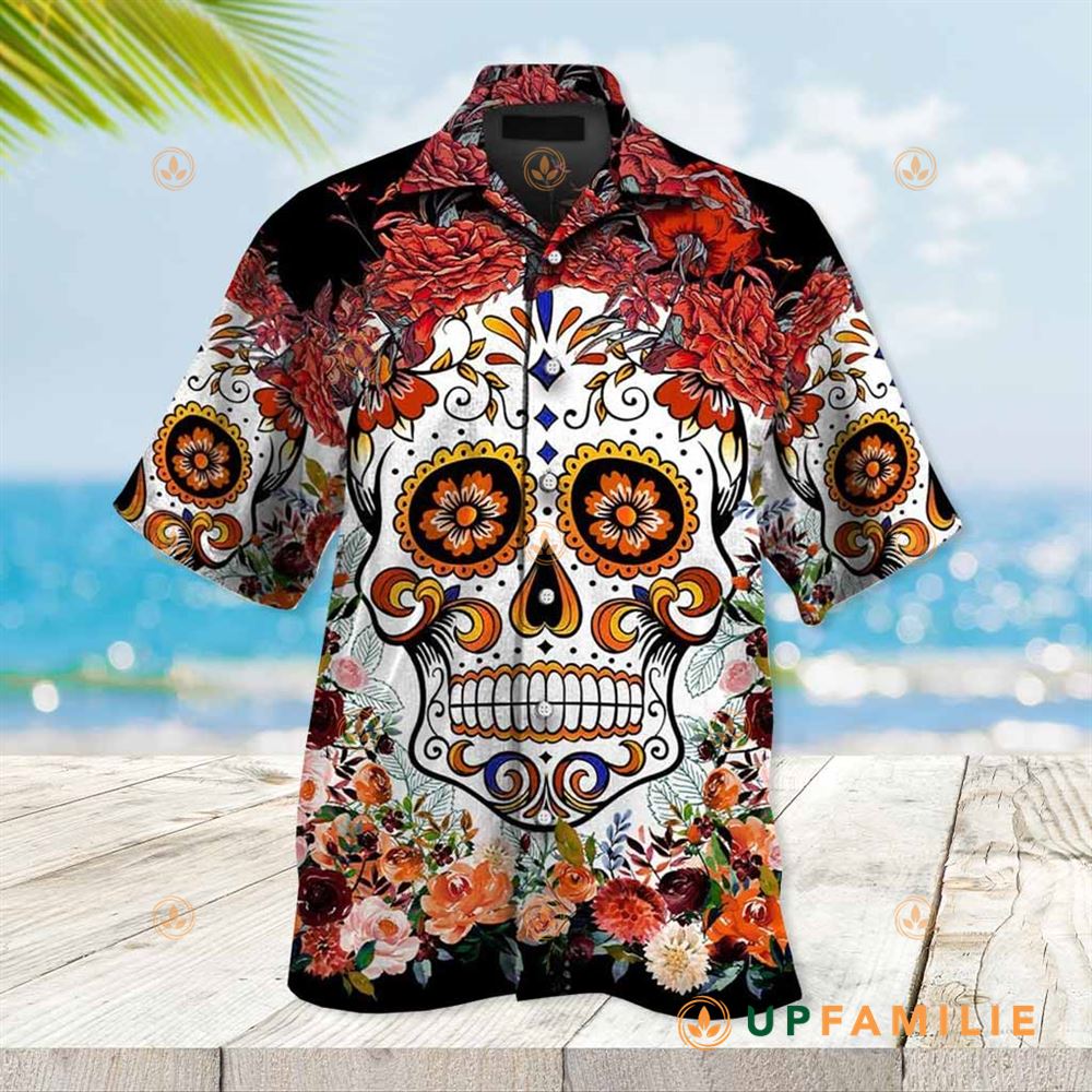Sugar Skull Hawaiian Shirt Sugar Skull Cool Hawaiian Shirts