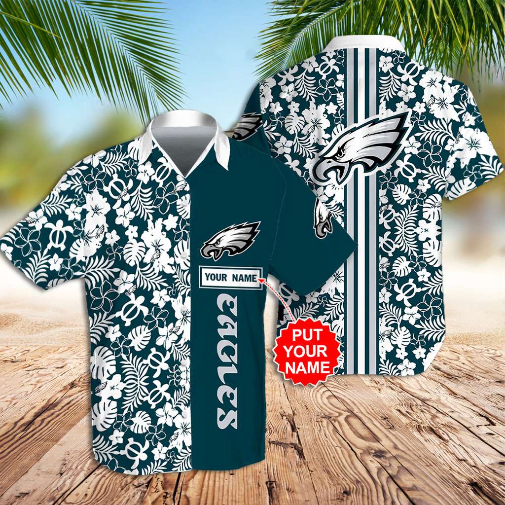 Philadelphia Eagles Hawaiian Shirt Eagles Tropical Summer Custom Hawaiian Shirts