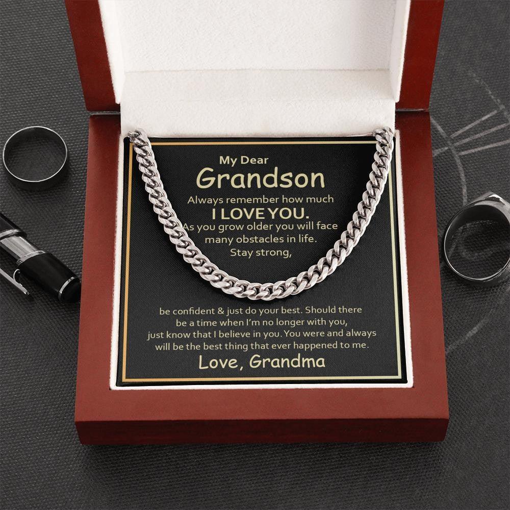 Cuban Link Necklace Always Remember How Much I Love You Gift For Grandson From Grandma