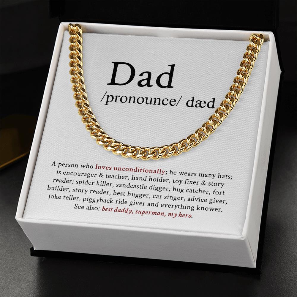 Cuban Link Chain For Men Dad A Person Who Loves Unconditionally
