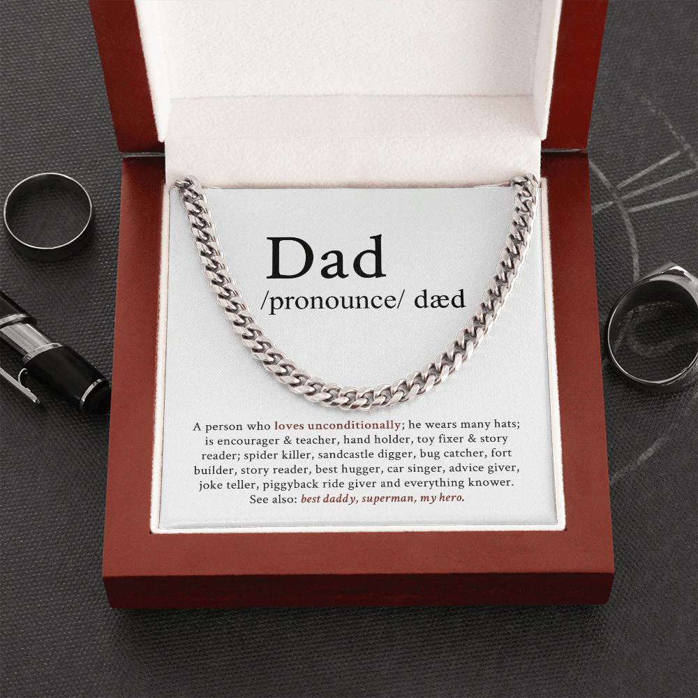 Cuban Link Chain For Men Dad A Person Who Loves Unconditionally