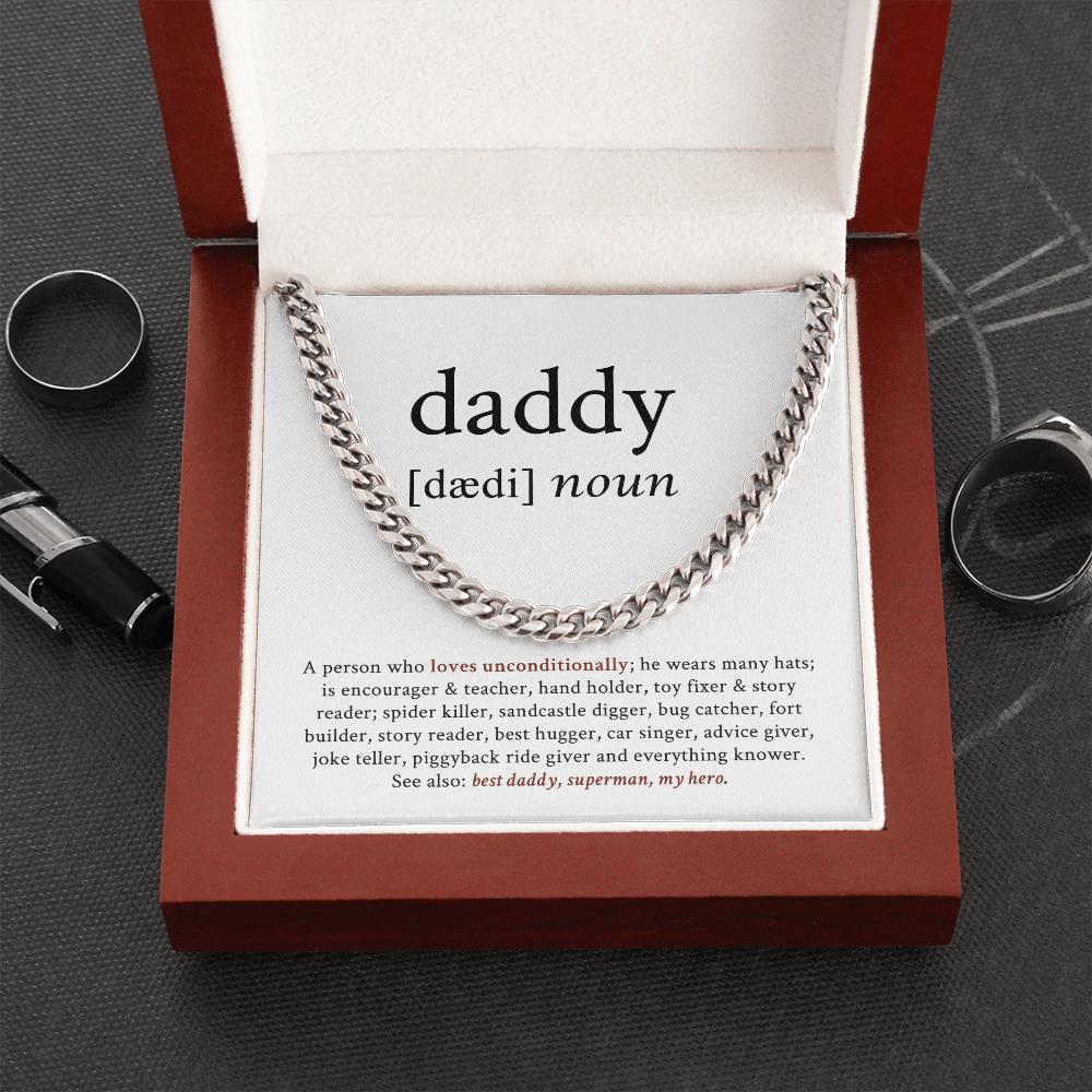 Cuban Link Necklace Daddy A Person Who Loves Unconditionally