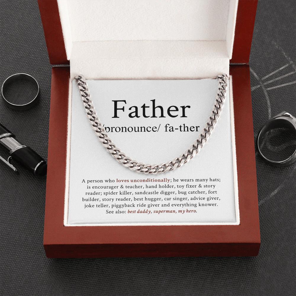Cuban Link Chain Father A Person Who Loves Unconditionally