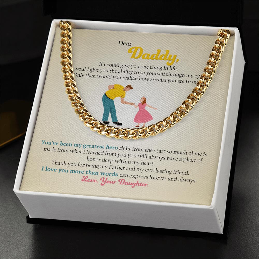 Cuban Chain I Love You More Than Words Gift For Father From Daughter