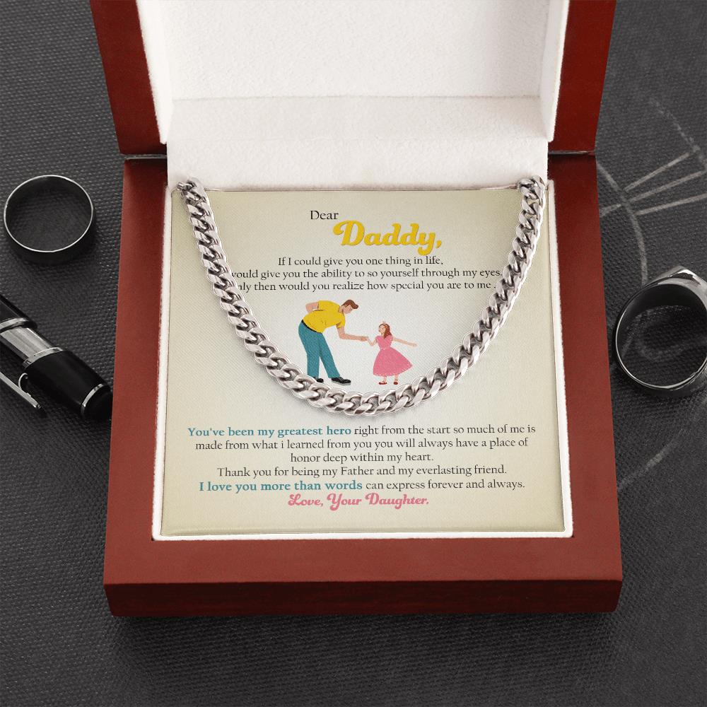 Cuban Chain I Love You More Than Words Gift For Father From Daughter