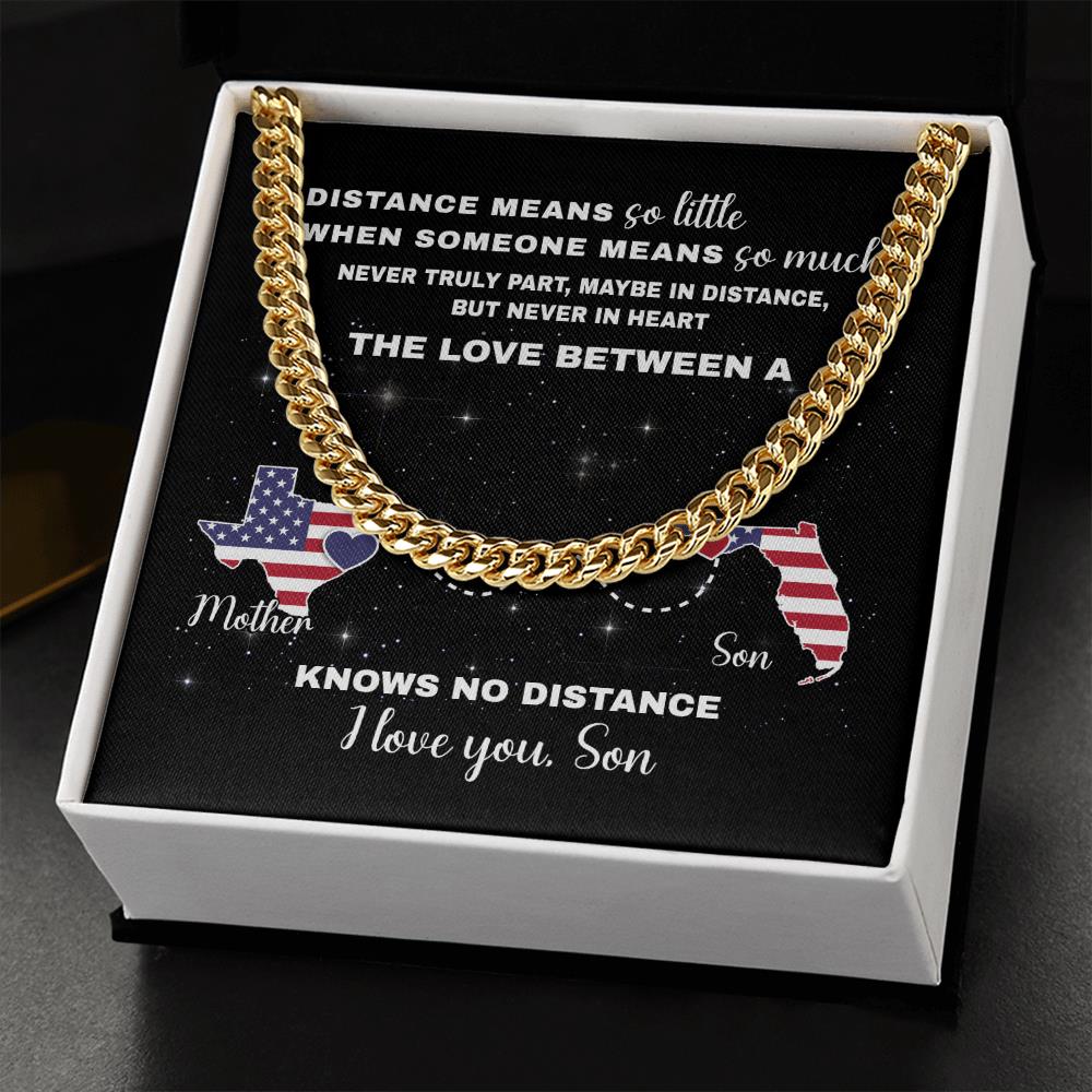 Cuban Link Necklace Knows No Distance Gift For Son From Mom