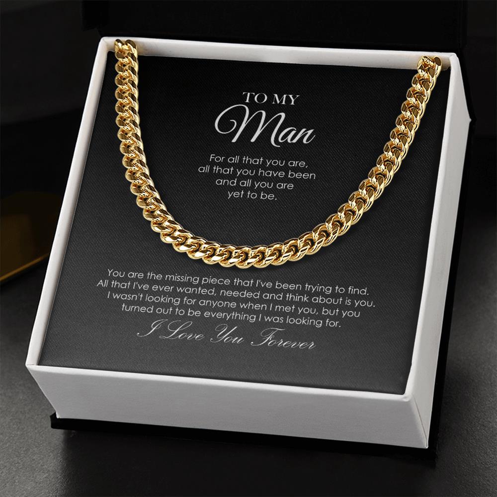 Mens Chain Necklace For All That You Are I Love You Forever Gift For Him