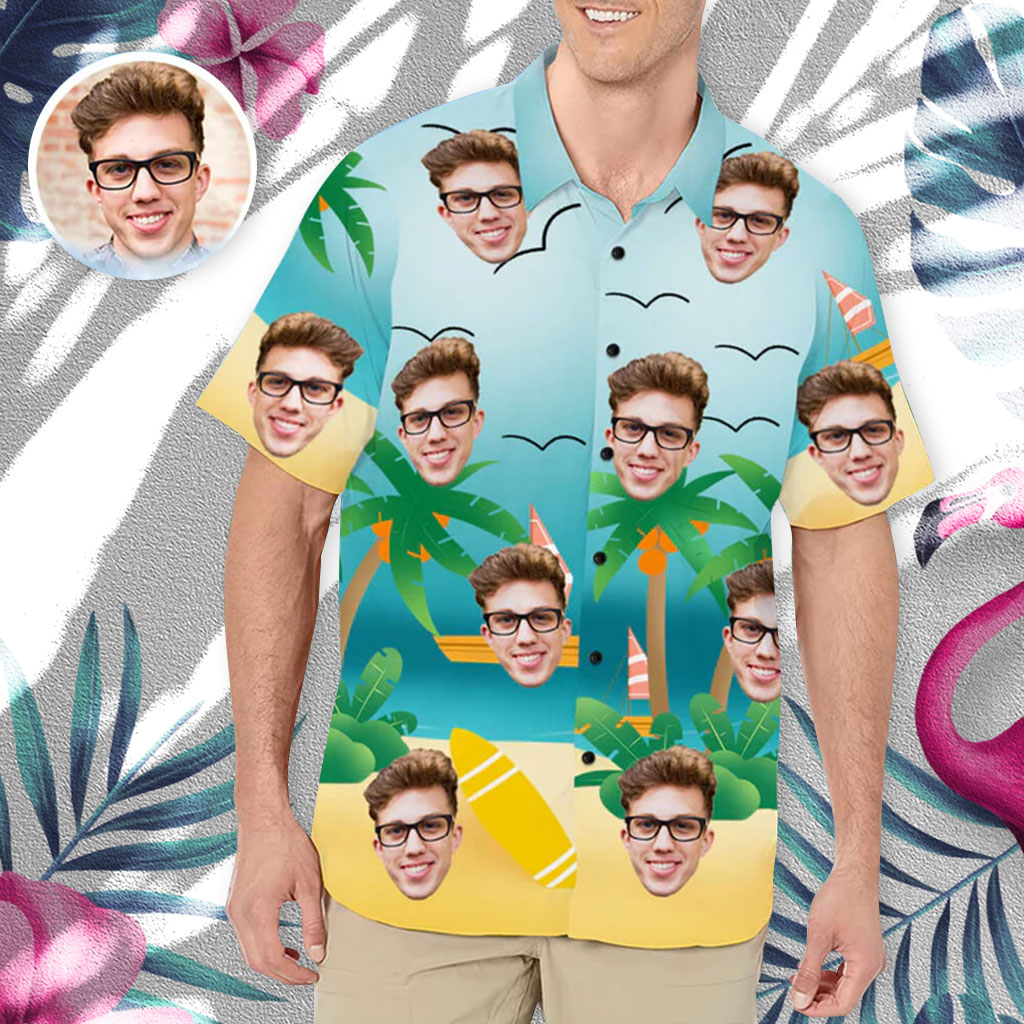 Hawaiian Shirt With Face Beach And Face Custom Photo Hawaiian Shirts