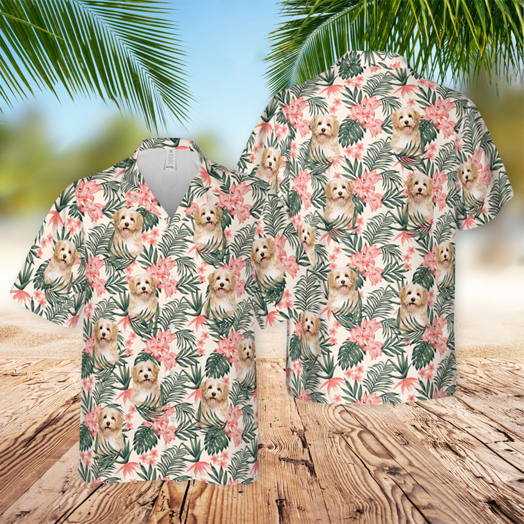 Hawaiian Shirt With Face Dog Face And Unique Floral Custom Photo Hawaiian Shirts