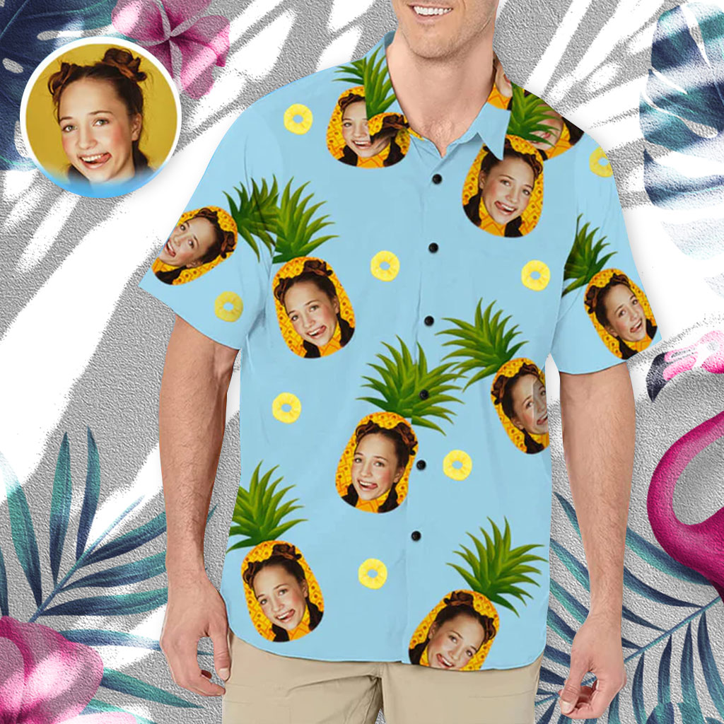 Hawaiian Shirt With Face Pineapple And Face Custom Photo Hawaiian Shirts
