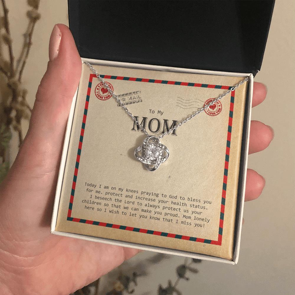 Mom Necklace I Wish To Let You Know That I Miss You Love Knot Necklace