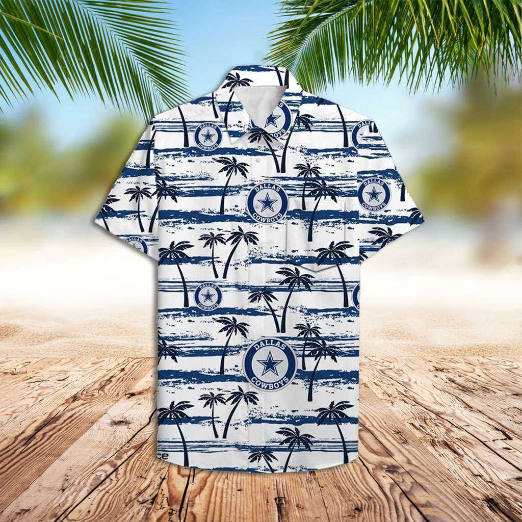 Dallas Cowboy Hawaiian Shirt Beach And Coconut Trees Hawaiian Shirt