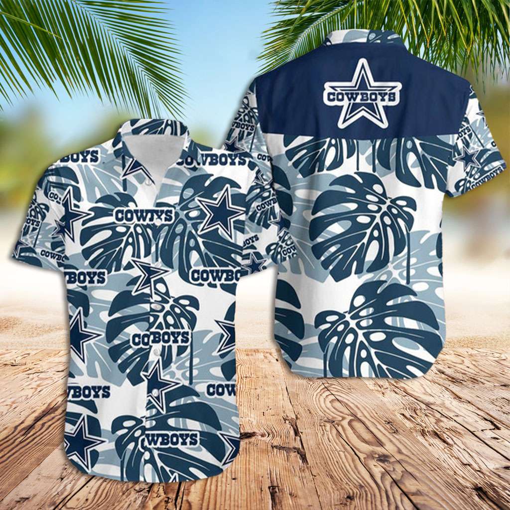 Dallas Cowboy Hawaiian Shirt Cowboys Palm Leaves Aloha Hawaiian Shirt