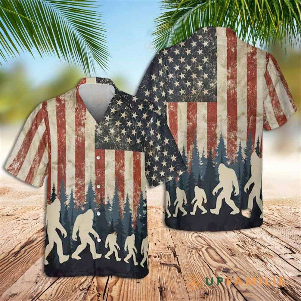 Bigfoot Hawaiian Shirt Bigfoot Patriotic Independence Day Best Hawaiian Shirts