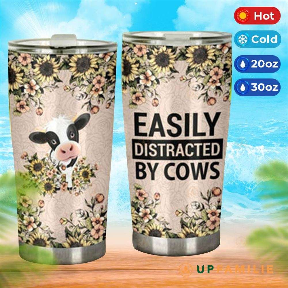 Cow Print Tumbler Easily Distracted By Cows Best Insulated Tumbler
