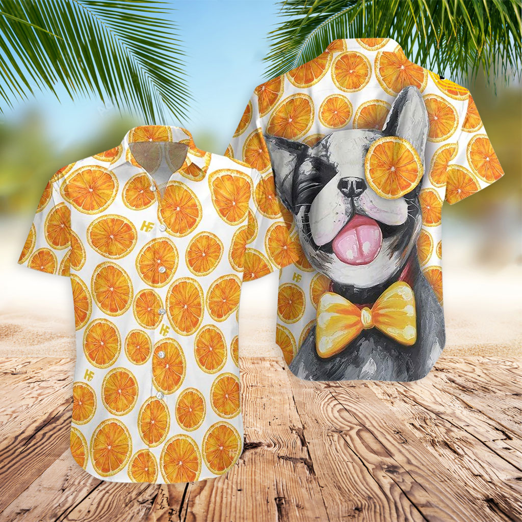 Orange Hawaiian Shirt French Bulldog And Orange Hawaiian Shirt