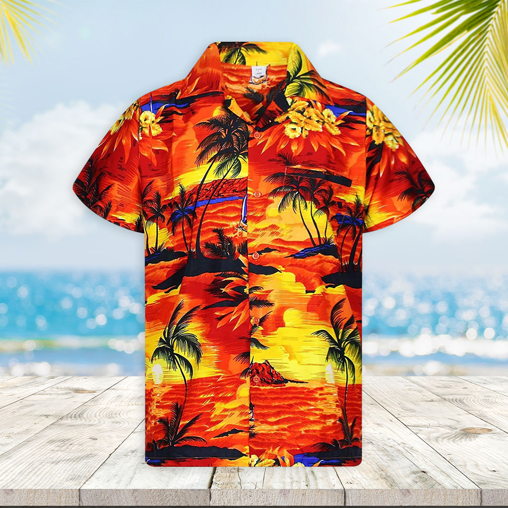 Orange Hawaiian Shirt Funky Beach Orange Hawaiian Shirt