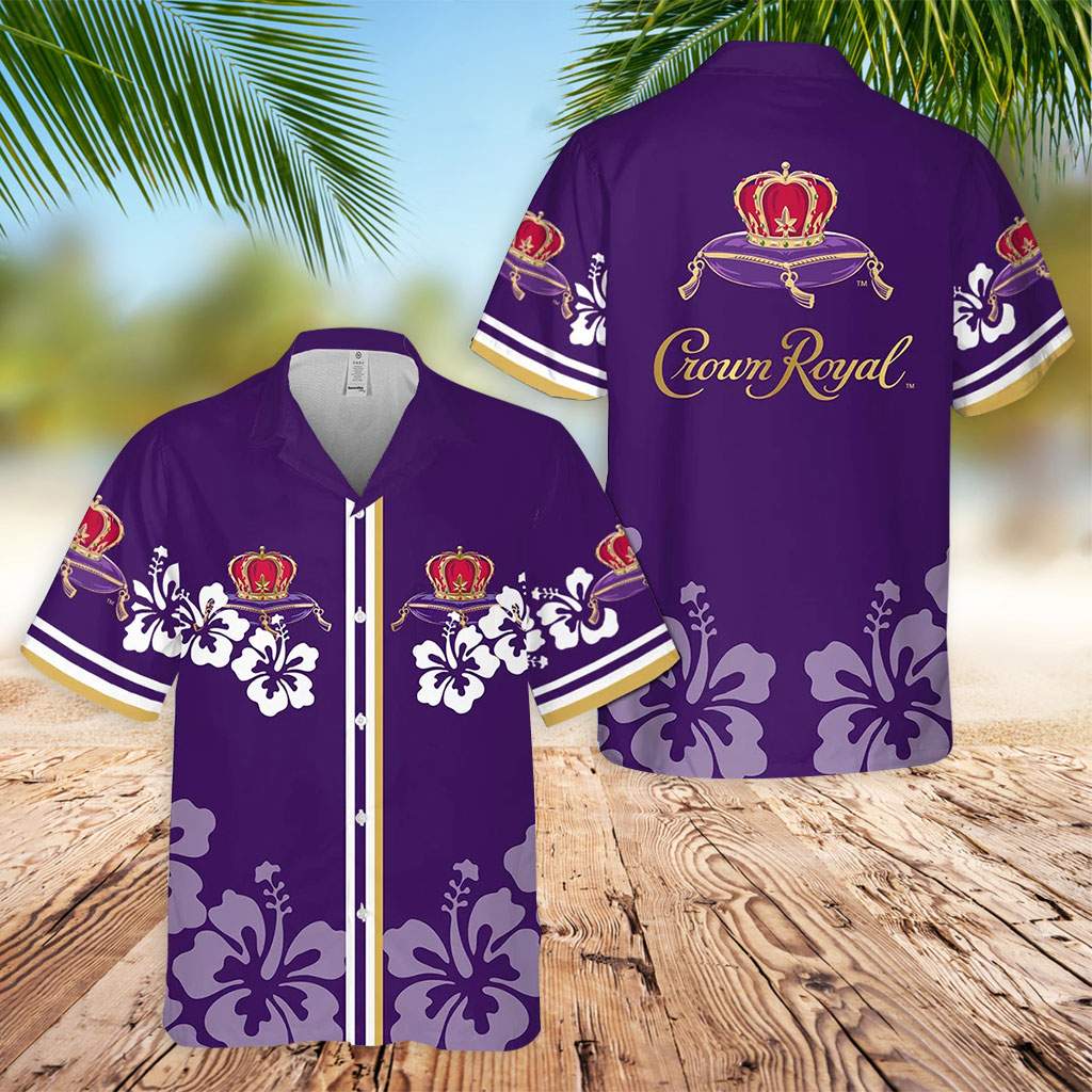 Purple Hawaiian Shirt Crown Royal Hibiscus Hawaiian Shirt