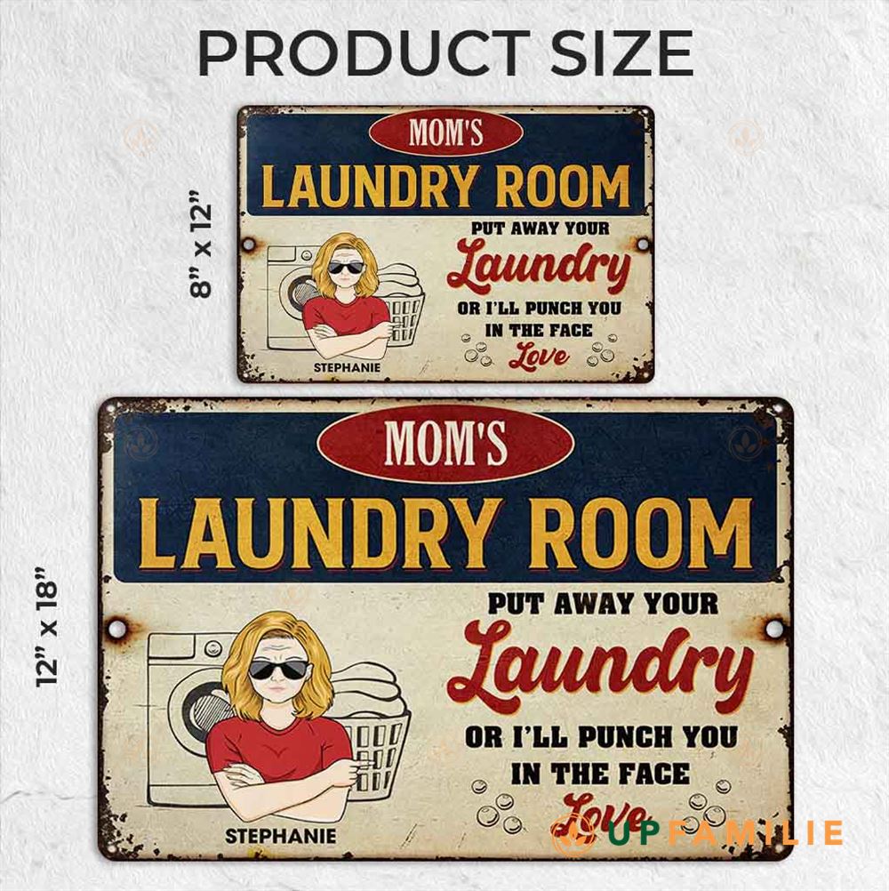 Custom Metal Signs Laundry Room Put Away Your Laundry