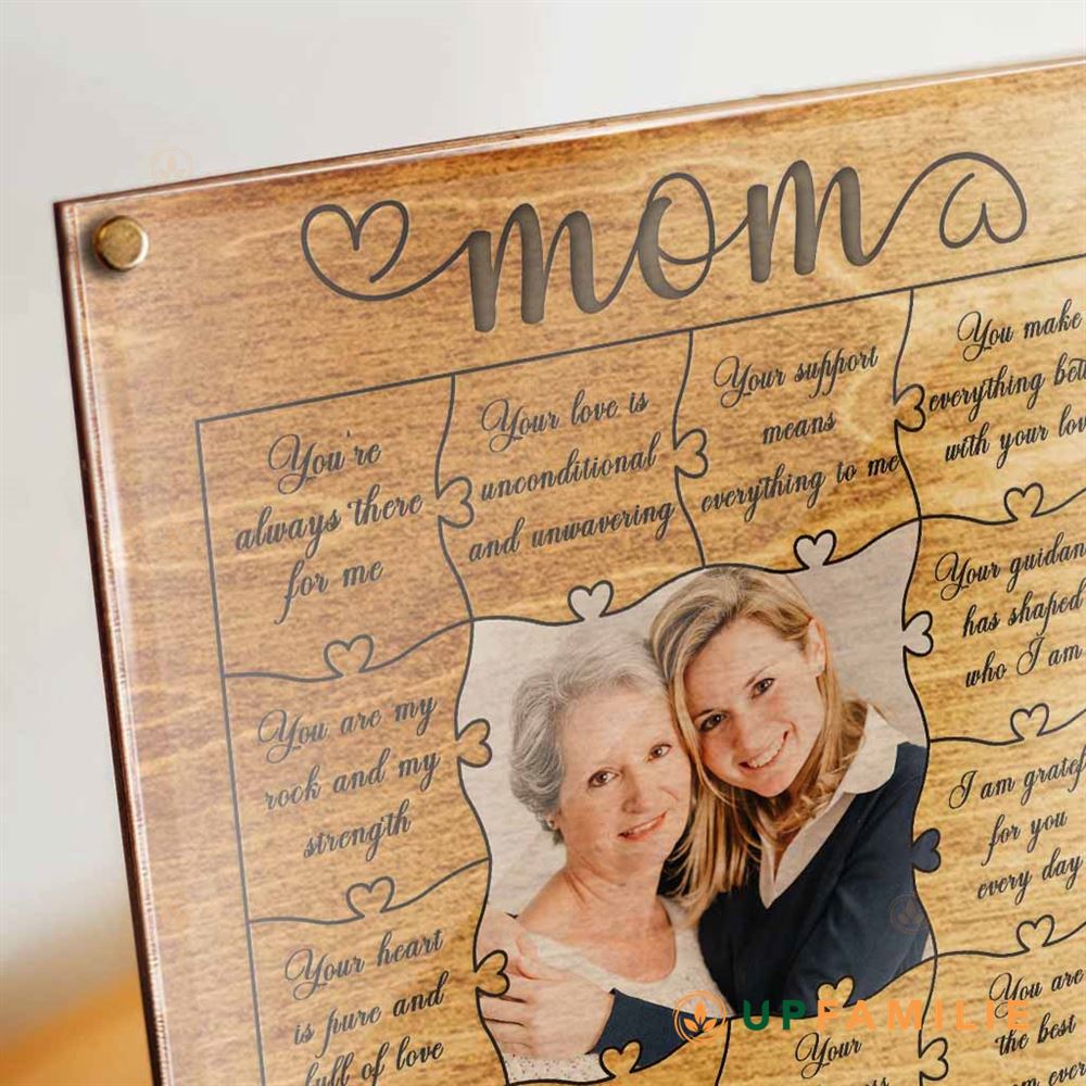12 Reasons Why I Love You, Mom Photo Puzzle Piece Sign