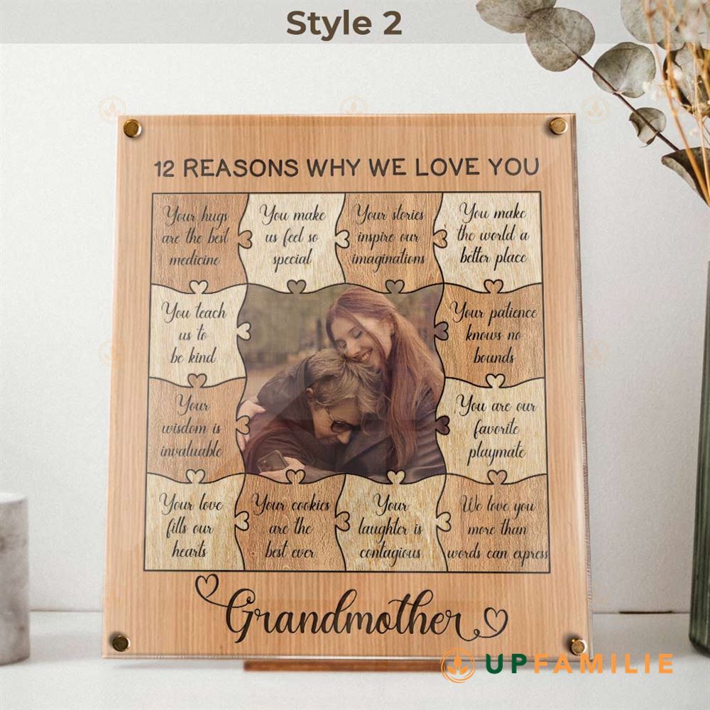 12 Reasons Why We Love You Grandma Personalized Puzzle Sign