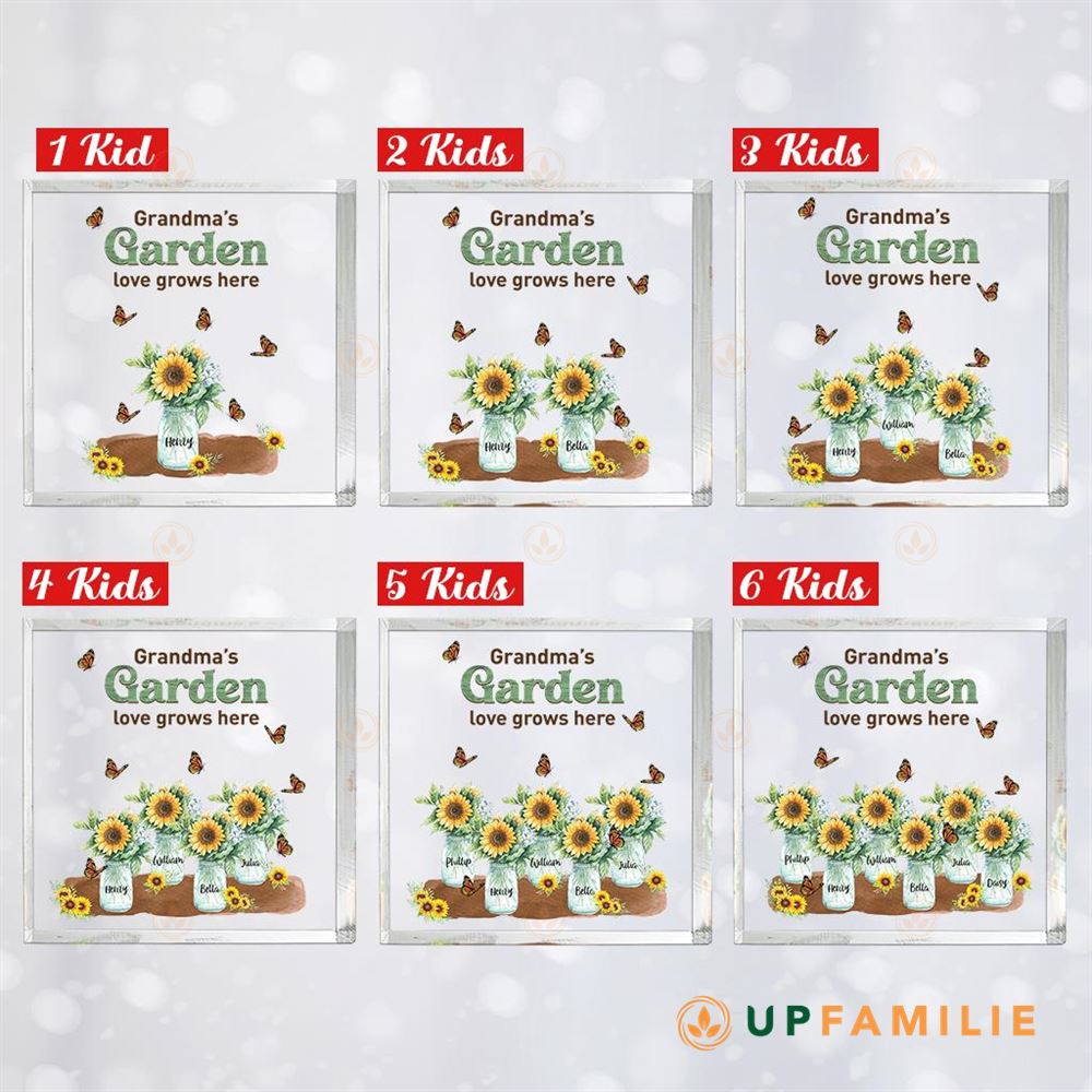 Grandma’s Garden Custom Square Acrylic Plaque Gifts For Grandma