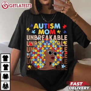African Black Autism Mom Afro Mom Autism Awareness T Shirt (1)