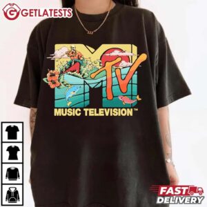 MTV Vintage Surfing Skeleton Logo T Shirt (1)