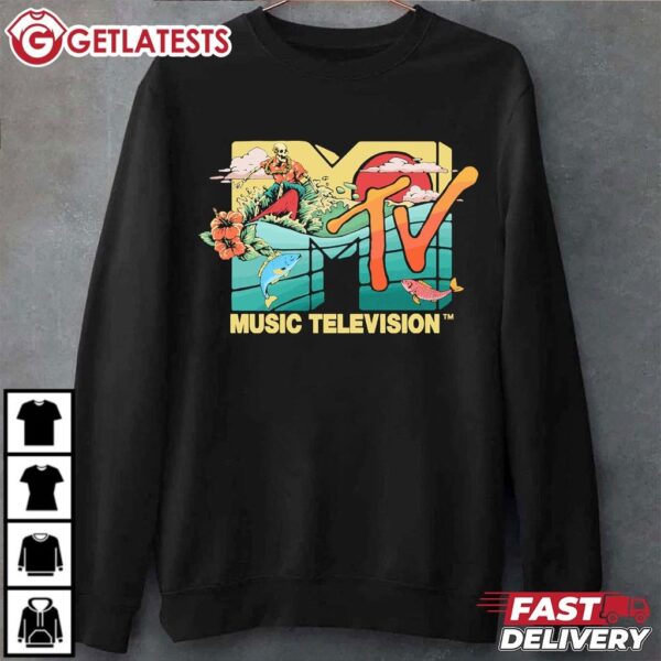 MTV Vintage Surfing Skeleton Logo T Shirt (2)