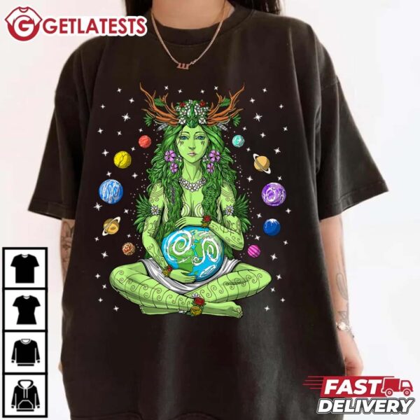 Gaia Greek Goddess Pagan Mother Earth Hippie Nature Witchy T Shirt (3)