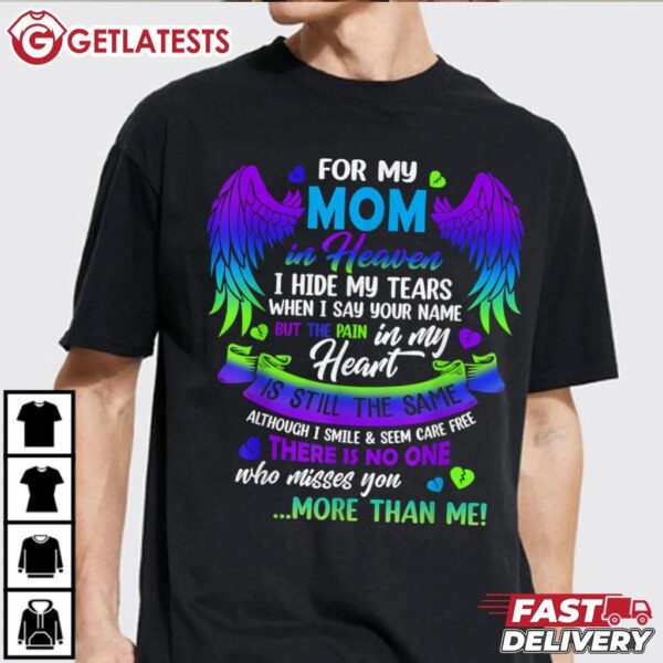Mom Memorial Mom In Heaven Guardian Angel Wings T Shirt (3)