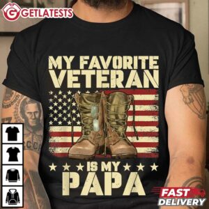 Gift for Dad My Favorite Veteran Is My PaPa T Shirt (3)