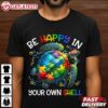 Autism Awareness Be Happy In Your Own Shell Puzzle Turtle T Shirt (3)