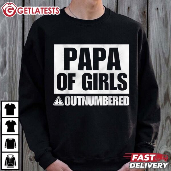 Papa of Girls Outnumbered Vintage Father's Day T Shirt (2)