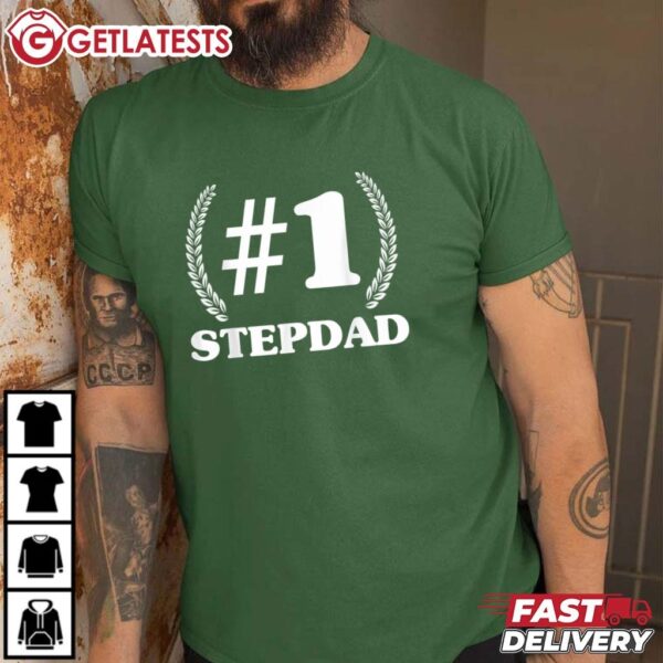Number One Stepdad Father's Day T Shirt (1)
