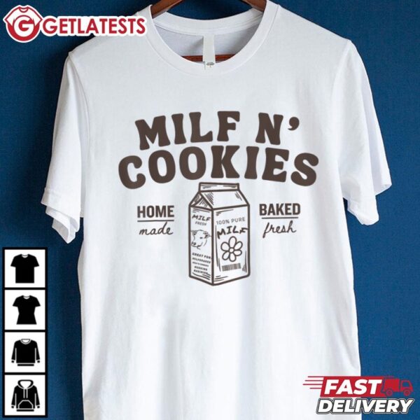 Milf N Cookies Stay At Home Funny Mom T Shirt (2)