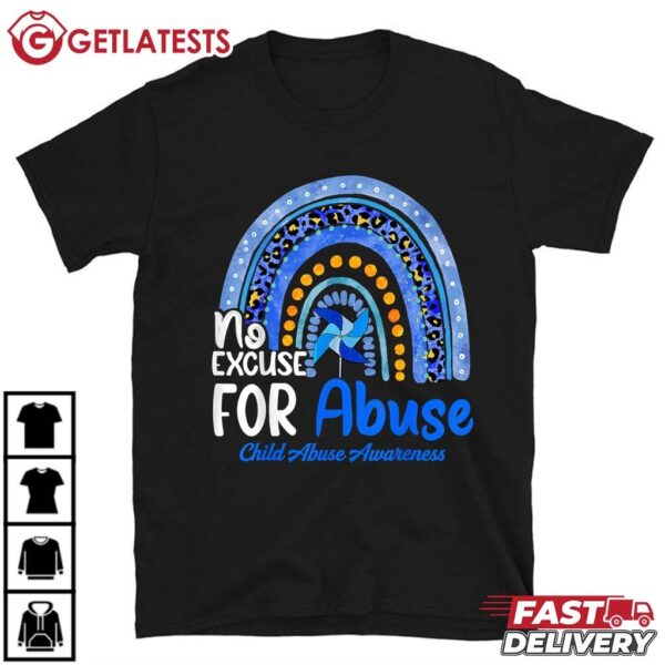 No Excuse For Abuse Child Abuse Prevention Awareness Month T Shirt (1)