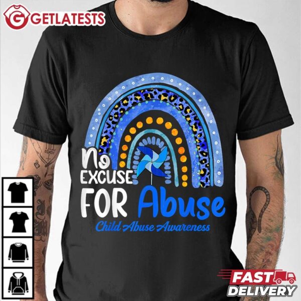 No Excuse For Abuse Child Abuse Prevention Awareness Month T Shirt (2)