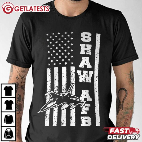 Shaw Air Force Base USAF F 16 Patriotic US Flag T Shirt (2)
