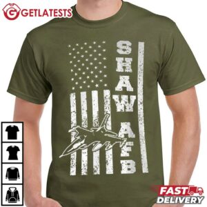 Shaw Air Force Base USAF F 16 Patriotic US Flag T Shirt (3)